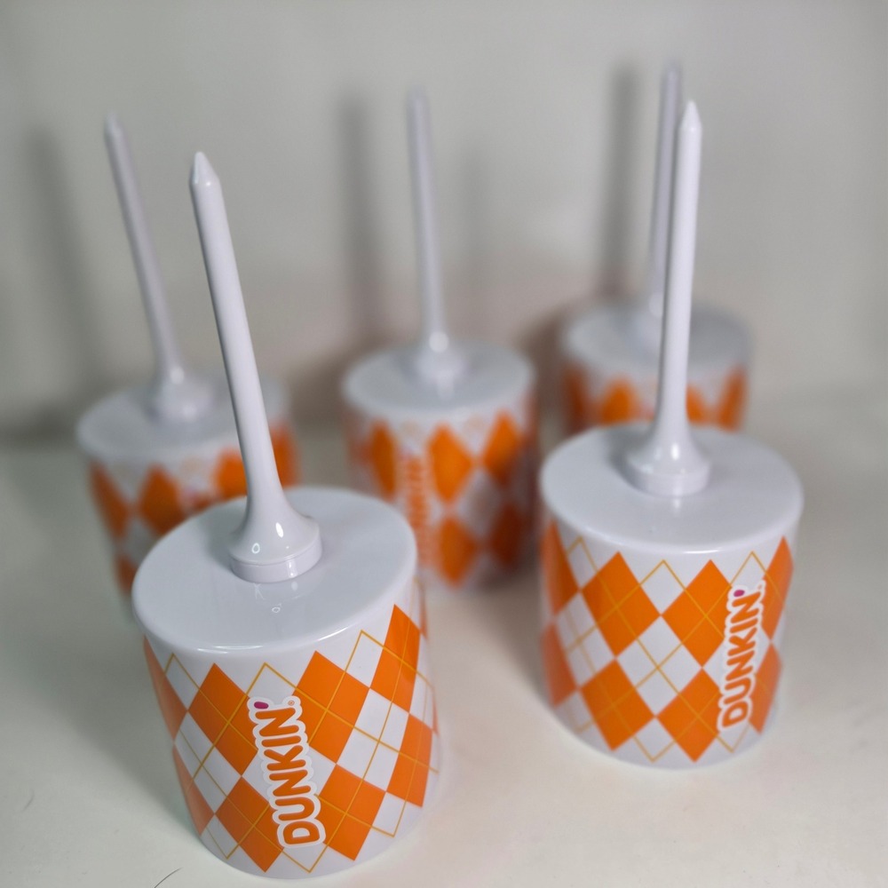 Lot of 5 Dunkin Donuts Tee Cup Holder Stakes Golf Outdoor Drink Ground Spikes